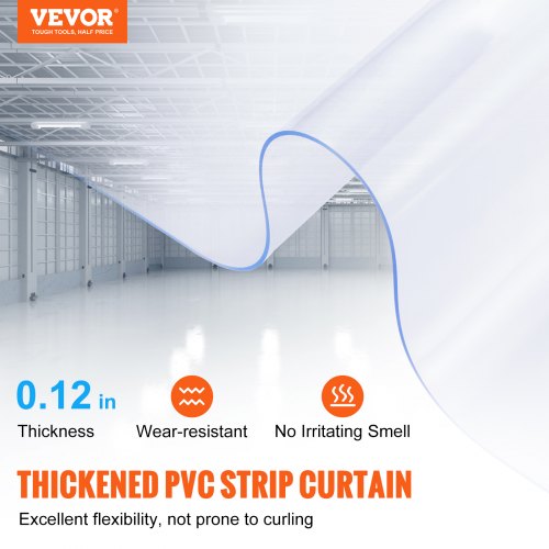 Strimmelgardin, PVC-dørgardin, 2499,4x30,5 cm, Klar, Plast
