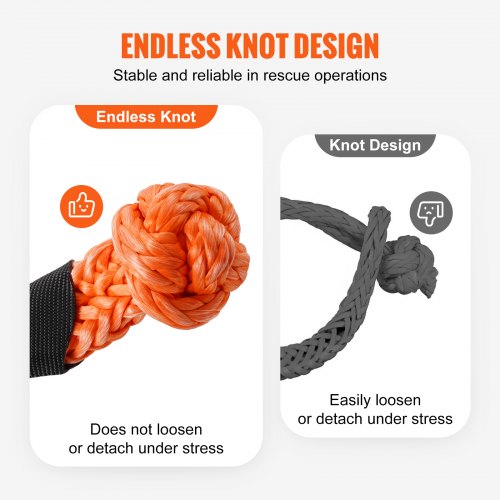 Recovery Rope, Blød Sjækel Syntetisk, 1,3x56 cm, Orange