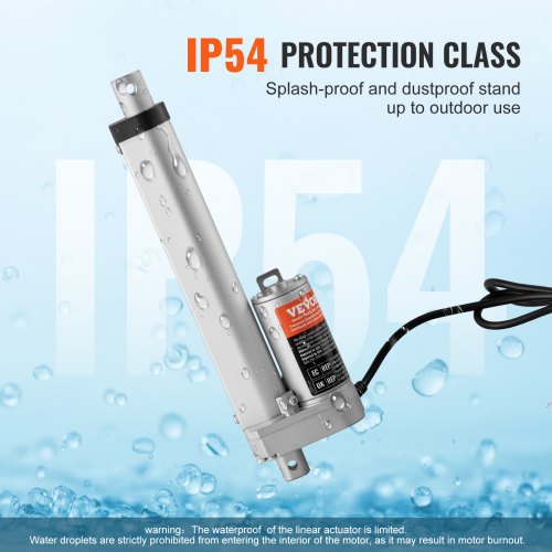 Lineær aktuator 12V, 15,2x0,5 cm, høj belastning, IP54, aluminium