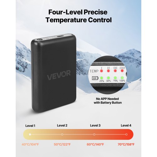 Opvarmede sokker, medium størrelse, 5000mAh genopladelige, sort, modal fiber