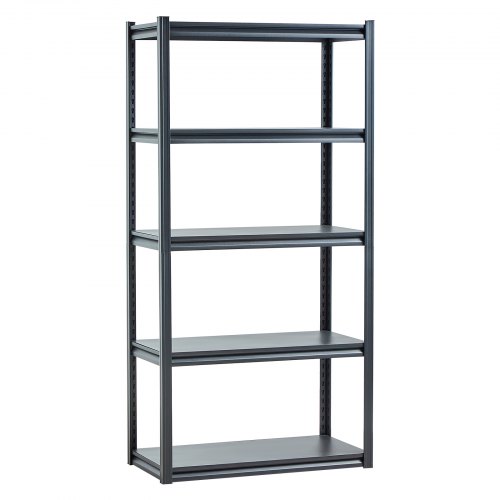 Opbevaringsreol, 45,7x91,4x182,9 cm, Sort, Justerbar metal