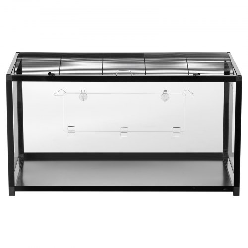 Hamsterbur 96x47x55 cm sort, metal, transparent, smådyrsbur