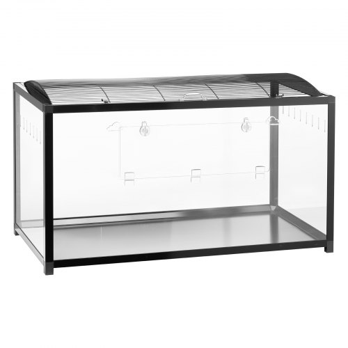 Hamsterbur 96x47x55 cm sort, metal, transparent, smådyrsbur