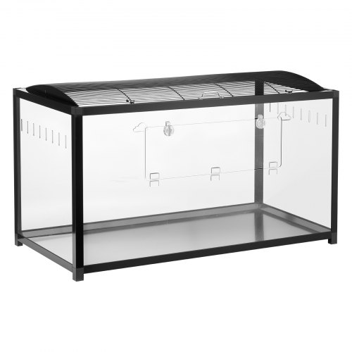 Hamsterbur 96x47x55 cm sort, metal, transparent, smådyrsbur