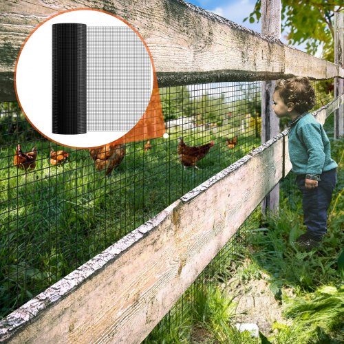 Hardware Cloth, 91x1524 cm, Sort, Galvaniseret Metaltrådsnet