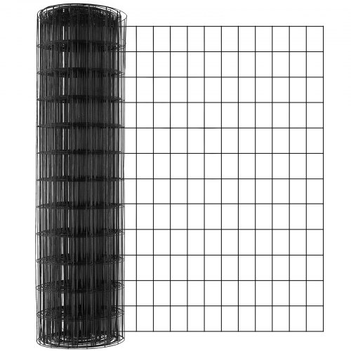 Trådnetrulle, 910x15240 mm, Sort, Galvaniseret metal, Vinylbelagt