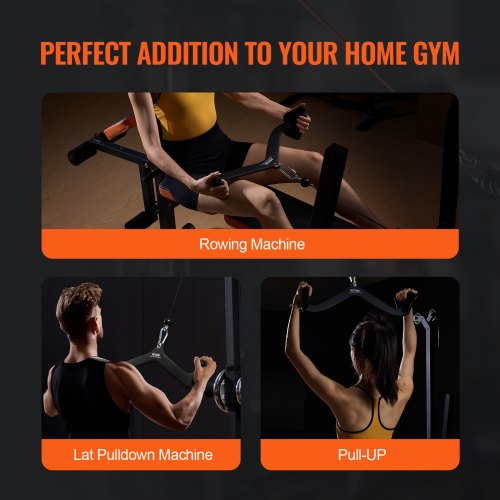 Lat Pulldown -tankokahva, kumipinnoitettu kahva, musta, kiinteä teräs