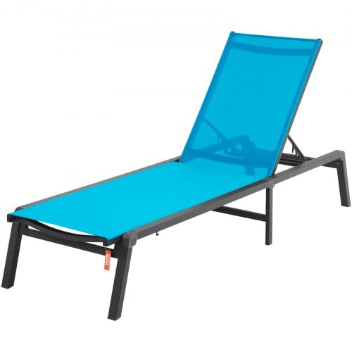 Solstol, 111x59,5x10,5 cm, Blå, Aluminium Fällbar