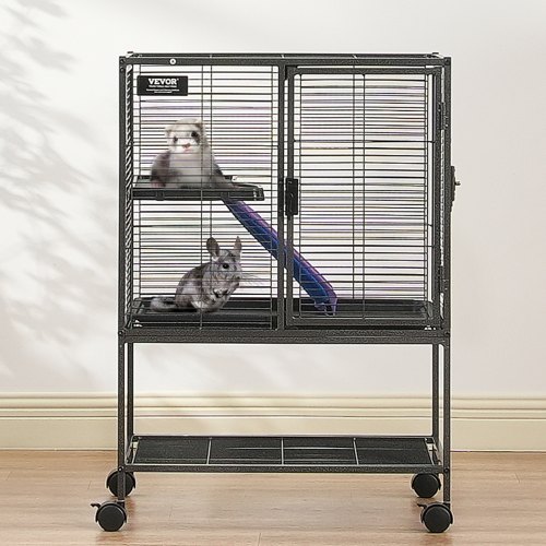 Smådyrbur, 61x44x86,5 cm, Sort, Metal