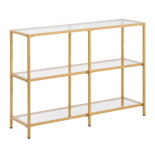 Konsolbord, 100x30x72,9 cm, Guld, Glas og Jern