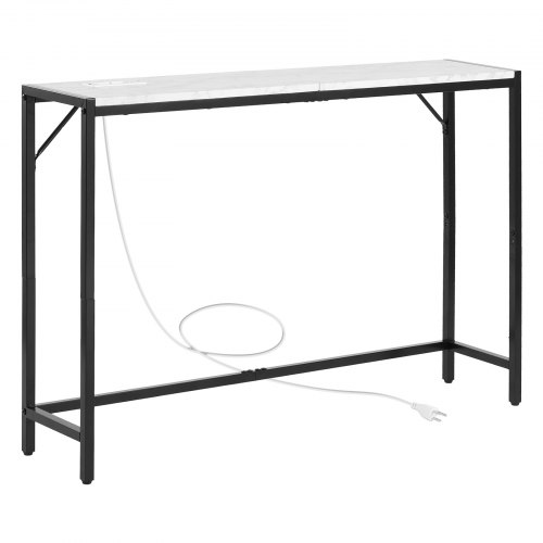 Konsolbord, 110x23,9x74,2 cm, Sort, Marmor, Opbevaring