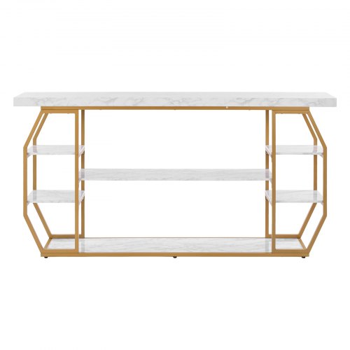 Konsolbord, 180x35x91 cm, Guld, Opbevaring