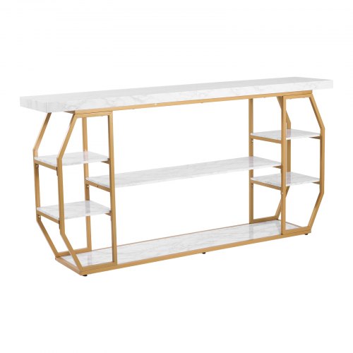 Konsolbord, 180x35x91 cm, Guld, Opbevaring