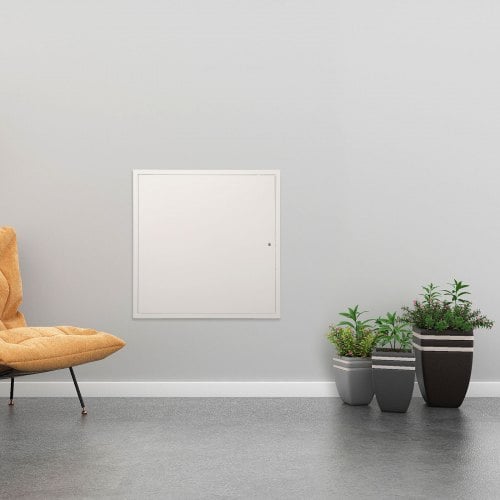 Inspektionslem, 45x45x2,6 cm, Hvid, Galvaniseret stål