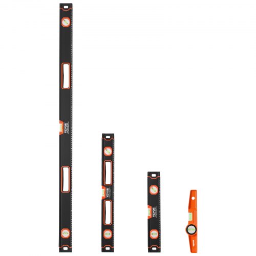 Level Set, 4-delt Torpedo, 250x20.5x47 mm, Sort, Aluminium