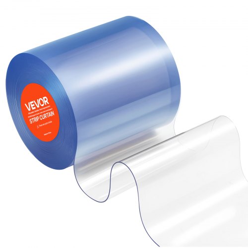 PVC Strimmelgardin, 1524x20 cm, Klar, Plast Dørstrimmel Rulle