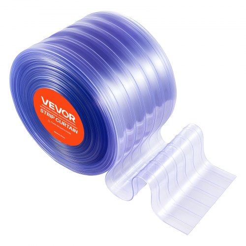 PVC Strimmelgardin, 30,8x0,305 m, Klar, Ribbet Plast, Døråbningsbeskyttelse