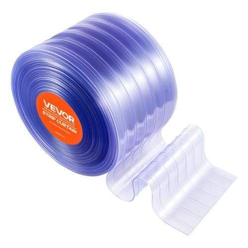 PVC-remsgardin, 45,7x0,3 m, Klar, Räfflad plast, Dörröppningsskydd