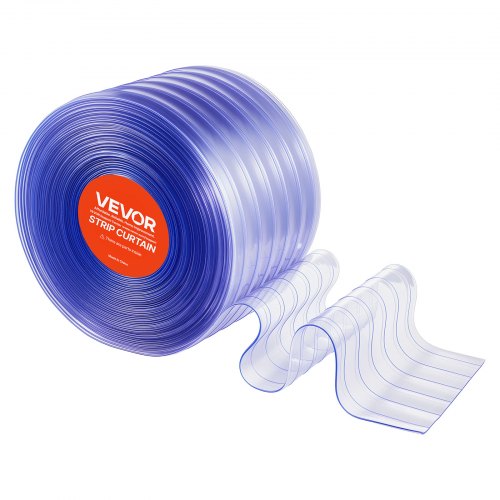 PVC-remsgardin, 45,7x0,3 m, Klar, Räfflad plast, Dörröppningsskydd