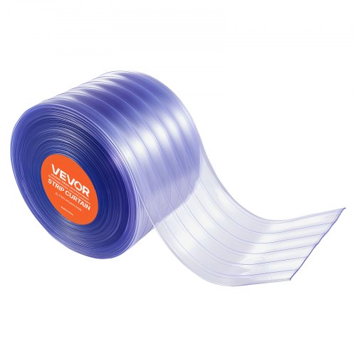 PVC-remsgardin, 45,7x0,3 m, Klar, Räfflad plast, Dörröppningsskydd