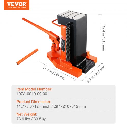 Hydraulinen varvasnostin, 297x210x315 mm, teräs