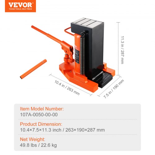 Hydraulisk tådonkraft, 263x190x287 mm, stål, løfteværktøj