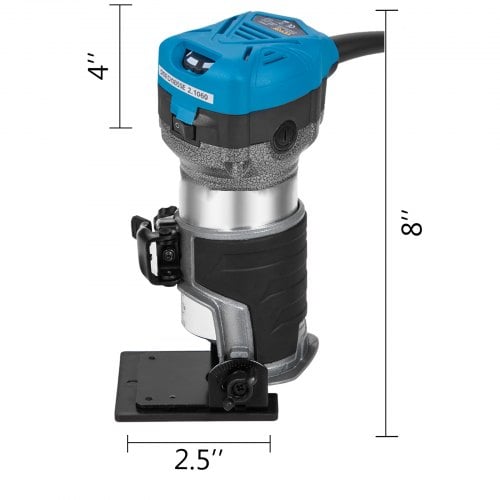 Kompaktfræser, 800W variabel hastighed 30.000 o/min, 6,4x9,5 mm, Værktøj