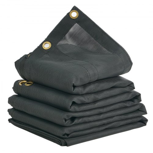 Mesh presenning, 240x550 cm, Sort, PVC-belagt kraftig afdækning