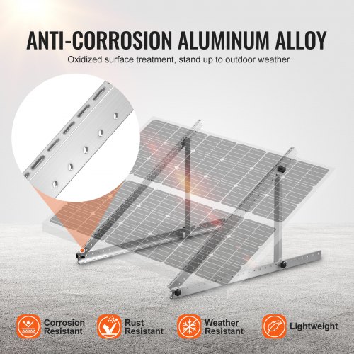 Solpanel monteringsbeslag, 127x127x57,5 cm, justerbar, aluminium