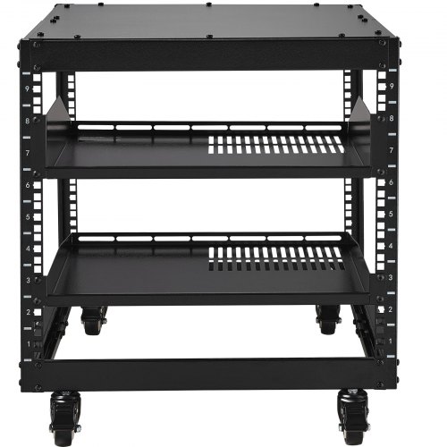 Server Rack, 9U 4-søjlet åbent stel, 58,4x101,6 cm justerbar dybde, stål