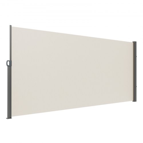 Utdragbar sidomarkis, 160x300 cm, Beige, Polyester vattentät utomhus insynsskydd