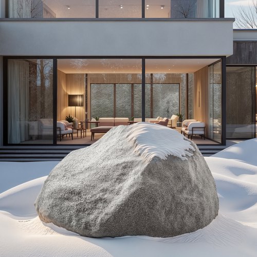 Kunstig stenafdækning, 68x54x36 cm, mørkegrå, haveanlæg