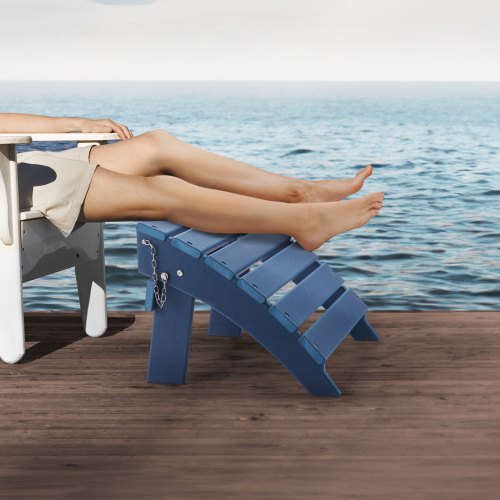Ottoman, 40x48x33 cm, Blå, Sammenklappelig HDPE Udendørs Fodskammel