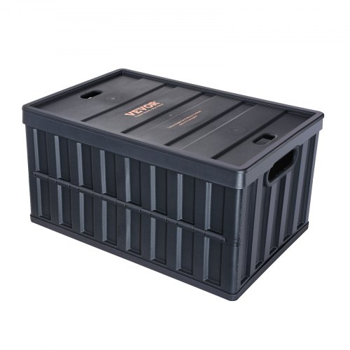 Opbevaringskasser, 59,5x39x31,5 cm, Sort, Sammenklappelig Plast