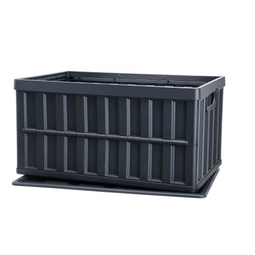 Opbevaringskasser, 59,5x39x31,5 cm, Sort, Sammenklappelig Plast