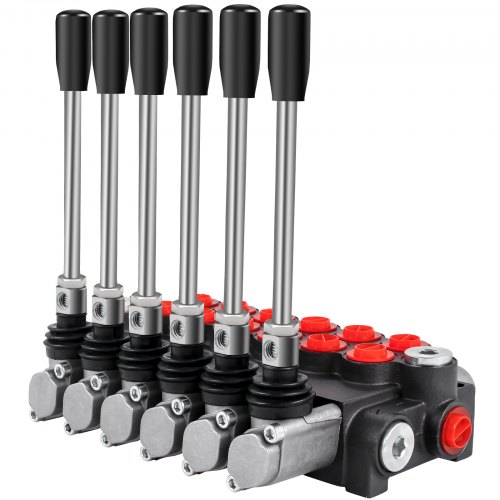 Hydraulisk retningsventil, 6 spoler, 11 GPM, 3600 PSI, metal