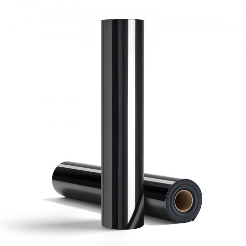 Varmeoverførselsvinylrulle, 304,8x7260 mm, Sort, Blank, PVC