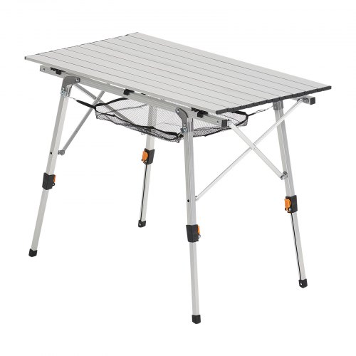 Fällbart campingbord, 90x52x68 cm, Silver, Aluminium