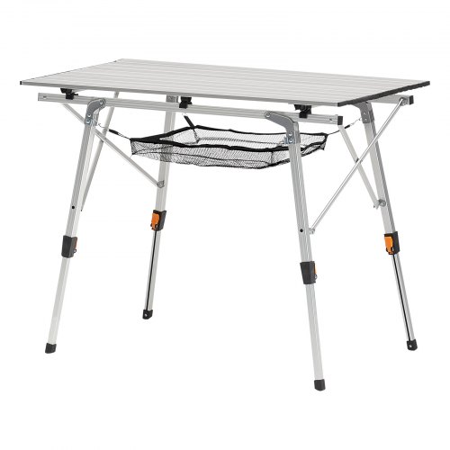 Fällbart campingbord, 90x52x68 cm, Silver, Aluminium