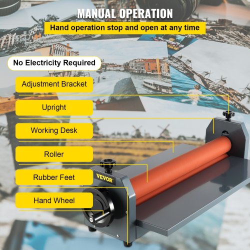 Laminator, Manuel koldrullelaminator, 119x42x26 cm
