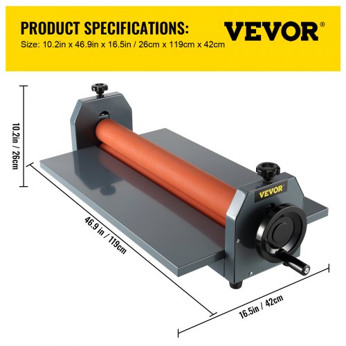 Laminator, Manuel koldrullelaminator, 119x42x26 cm