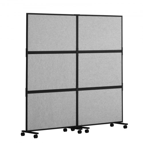 Kontorskillevæg, 171x93x39 cm, Lysegrå, Lydisolerende materiale