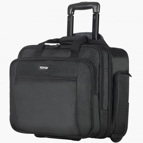 Rullende computertaske, 43,9 cm, sort, oxfordstof
