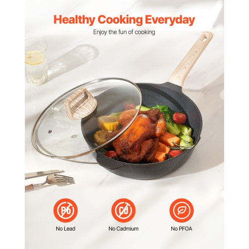 Kogegrejssæt, 17 dele, non-stick granit, sort, køkken