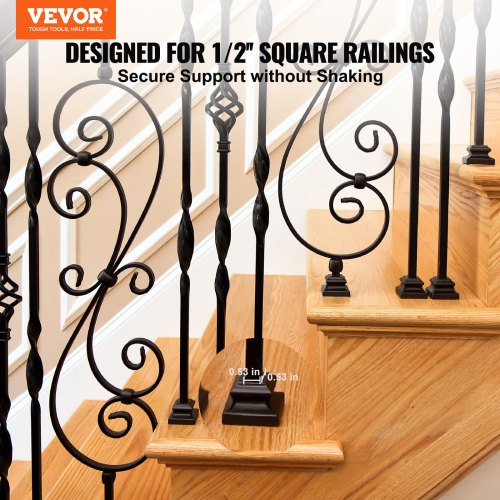Baluster Sko, 34,5x34,5x26,5 mm, Sort, Aluminiumlegering