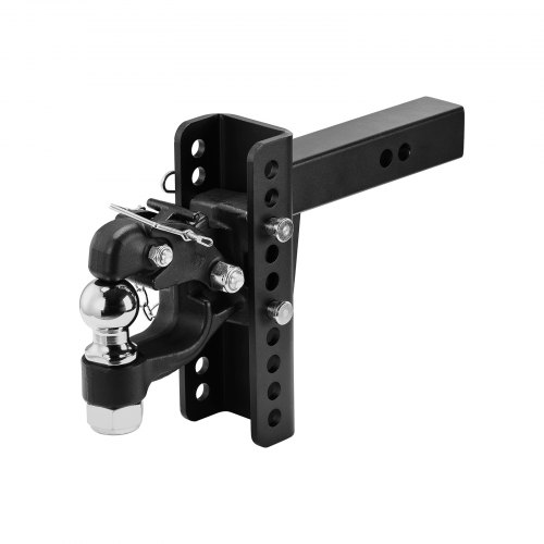 Pintle krokfäste, justerbart, 435x125x280 mm, svart, stål