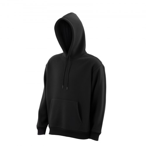 Huppari, fleece, pitkähihainen, musta, 3XL