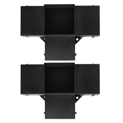 Pergolan kiinnikesarja, 4-suuntainen kulmakiinnike 2 kpl, 14,2x14,2 cm, musta, teräs