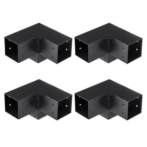 Pergolan kiinnikesarja, 3-suuntainen vahva kulmarauta, 10,2x10,2x15,2 cm, musta, teräs