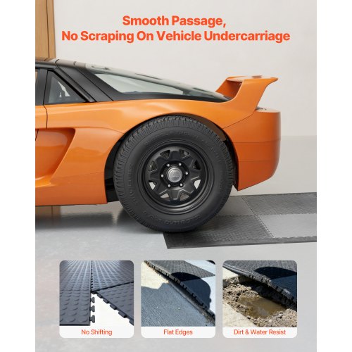 Garagegolv Kantlist Kit, 513x103x5 mm, Svart, PVC